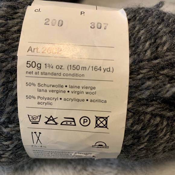 4 Skeins Schaffhauser Wolle Yarn Virgin Wool Acrylic 3 Gray 1 Blue - Picture 6 of 12